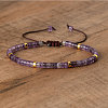 Natural Amethyst Beaded Braided Bracelets QH4784-19-1