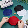 BENECREAT 4Pcs 4 Colors Imitation Hemp Round Fascinator Hat Base for Millinery AJEW-BC0007-36-3