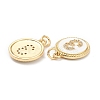 Brass Micro Pave Clear Cubic Zirconia Charms ZIRC-I052-16G-03-3