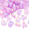50Pcs 5 Styles UV Plating Rainbow Iridescent Acrylic Beads OACR-TA0004-67F-3