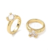 Brass Pave Cubic Zirconia Charms KK-Q068-26G-1
