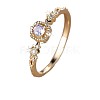 Brass Micro Pave Cubic Zirconia Finger Rings WG08FB0-01-6