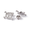 Non-Tarnish 304 Stainless Steel Tiny Hollow Out Skull Stud Earrings for Women STAS-A065-06P-2