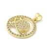 Rack Plating Brass Micro Pave Cubic Zirconia Pendants KK-C052-22G-2