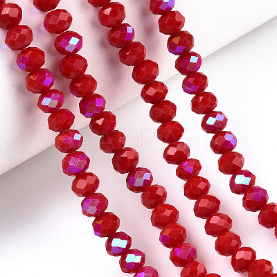 Electroplate Opaque Solid Color Glass Beads Strands EGLA-A034-P1mm-L21-1