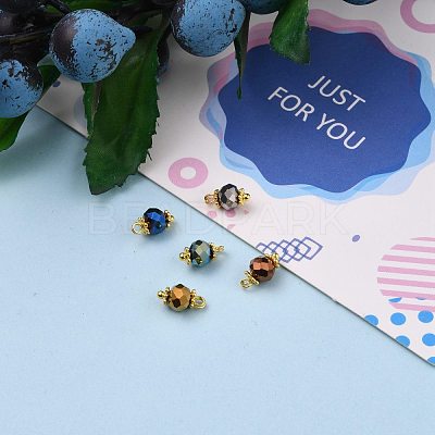 Handmade Electroplate Glass Beads Charms PALLOY-JF00530-1
