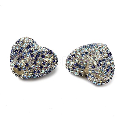 Sparkling Acrylic Heart Beads with Rhinestone Embellishment LS-OACR-NH0001-02B-04-1