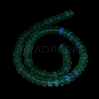 Frosted Transparent Glass Beads Strands FGLA-M002-01F-1