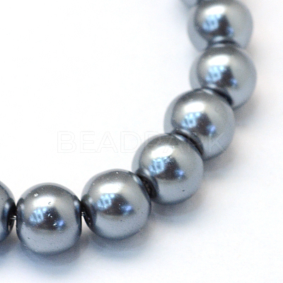 Baking Paint Pearlized Glass Pearl Round Bead Strands HY-Q003-10mm-12-1