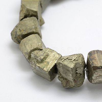 Natural Pyrite Beads Strands G-P322-20-1
