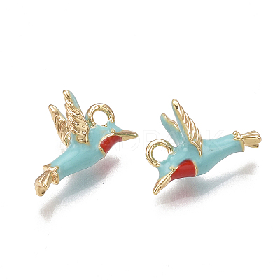 Brass Enamel Charms X-KK-T038-439G-1