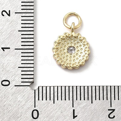 Brass Micro Pave Cubic Zirconia Pendants KK-A278-09G-01-1