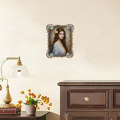 Rectangle Zinc Alloy Enamel Photo Frame Stand AJEW-WH0794-88-1