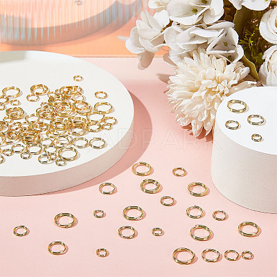 120Pcs 4 Styles 304 Stainless Steel Split Rings STAS-ME0002-61-1