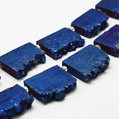Electroplated Natural Druzy Crystal Beads Strands G-N0257-02-1
