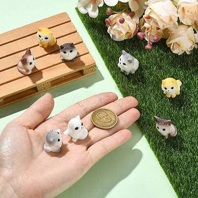 40Pcs 8 Styles Opaque Resin Cat Shape Display Decorations DJEW-CJC0007-05-1