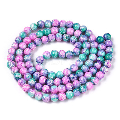Drawbench Glass Round Beads GLAD-WH0001-01-08-1