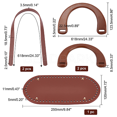 2Pcs Wood Bag Handles FIND-WR0001-43A-1