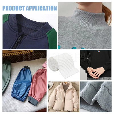 95% Cotton & 5% Spandex Fiber Ribbing Fabric for Cuffs LS-OCOR-WH0082-148B-1
