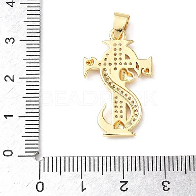 Micro Pave Clear Cubic Zirconia Pendants KK-L253-13G-01-1