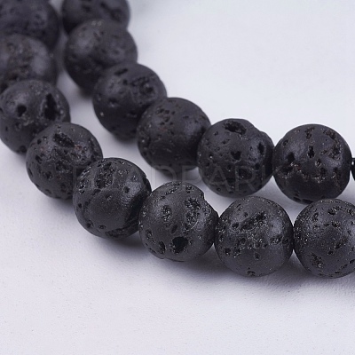 Natural Lava Rock Stone Bead Strands X-G-R193-18-6mm-1
