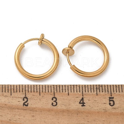 Ion Plating(IP) 304 Stainless Steel Clip-on Earrings X-EJEW-M218-03B-G-1