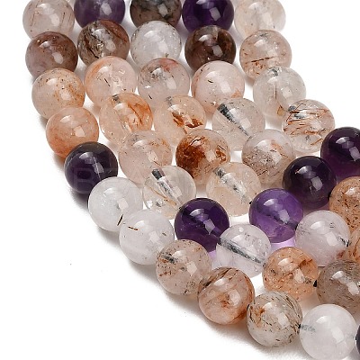 Natural Black Gold Rutilated Quartz Beads Strands GG-CBAC678-A02-8mm-1
