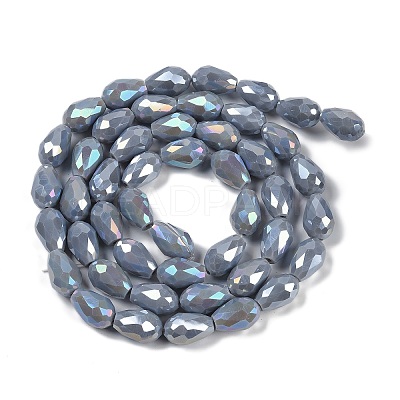 Opaque Solid Color Electroplate Glass Beads Strands LS-EGLA-N013-P10mm-B05-1