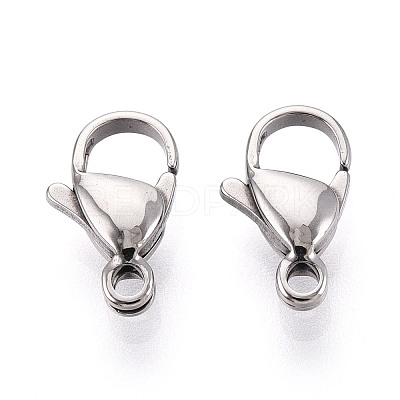 304 Stainless Steel Lobster Claw Clasps STAS-T065-12mm-34P-1