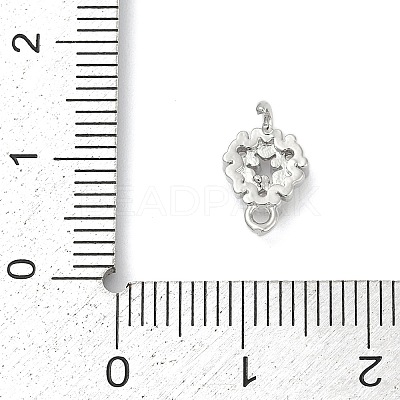 Brass Micro Pave Clear Cubic Zirconia Connector Charms LS-KK-Z094-08P-01-1