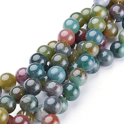 Natural Indian Agate Beads Strands GSR10mmC002-1