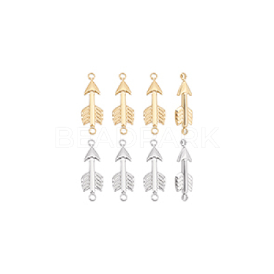 8Pcs 2 Colors 304 Stainless Steel Connector Charms STAS-UN0035-78-1