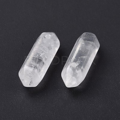 Natural Quartz Crystal Double Terminal Pointed Pendants G-C007-02B-14-1