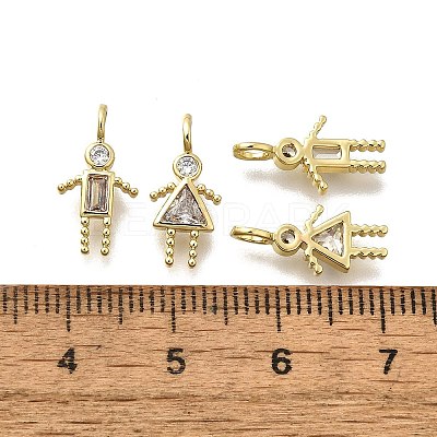 Brass Micro Pave Cubic Zirconia Pendants LS-KK-D339-02G-04-1