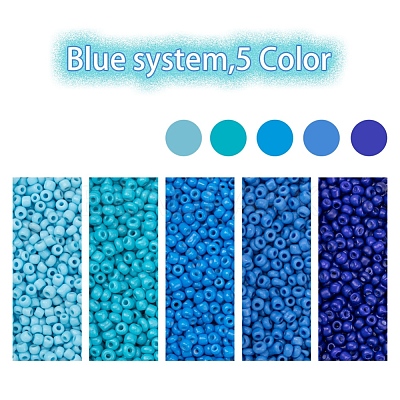 1900Pcs 5 Colors Baking Paint Glass Seed Beads SEED-YW0001-76C-1