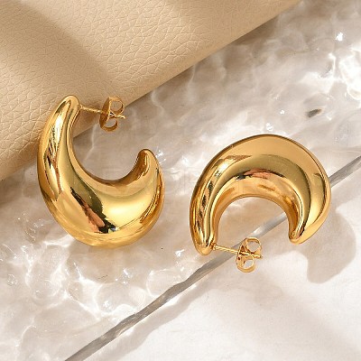 304 Stainless Steel Stud Earrings EJEW-Q011-09G-1