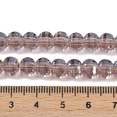 Electroplate Transparent Glass Beads Strands EGLA-B011-08A-PL01-1