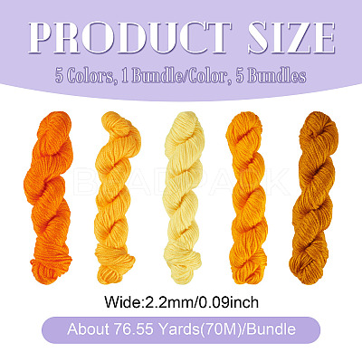 5 Bundles 5 Colors Yellow Theme Acrylic Fiber Yarn OCOR-TA0003-18A-1