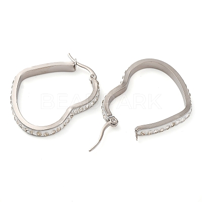 304 Stainless Steel Heart Hoop Earrings EJEW-S242-01P-C-1
