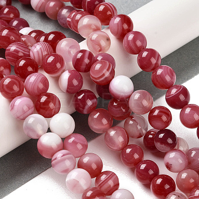 Natural Striped Agate/Banded Agate Beads Strands G-Z060-A01-B15-1