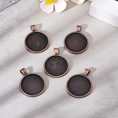 Tibetan Style Alloy Pendant Cabochon Settings LS-TIBE-R295-055R-FF-1
