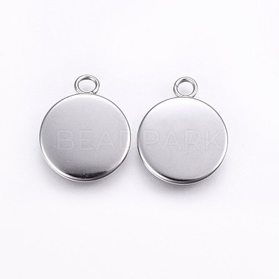 Tarnish Resistant 304 Stainless Steel Pendant Cabochon Settings STAS-I095-26P-B-1