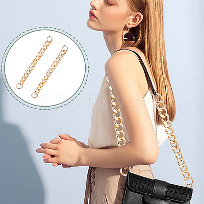 2Pcs Aluminum Curb Chain Purse Strap Extender FIND-HY0004-37LG-1