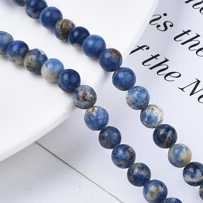 Natural Sodalite Beads Strands G-S279-10-6mm-1
