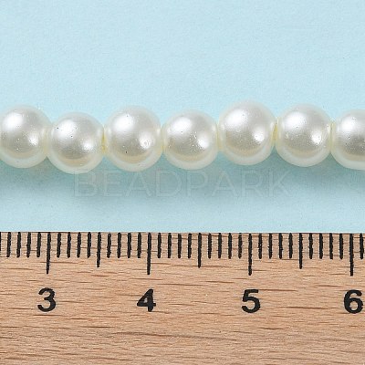 Baking Paint Pearlized Glass Pearl Round Bead Strands HY-Q003-6mm-02-1
