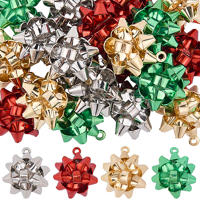 24Pcs 4 Colors Christmas Theme Alloy Pendants FIND-SC0013-35-1