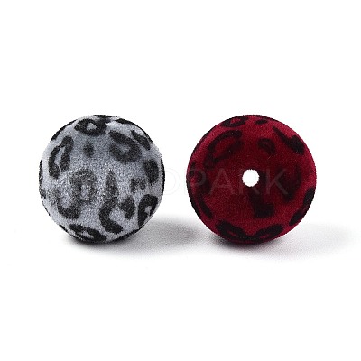 Flocking Opaque Acrylic Beads OACR-T030-02M-1