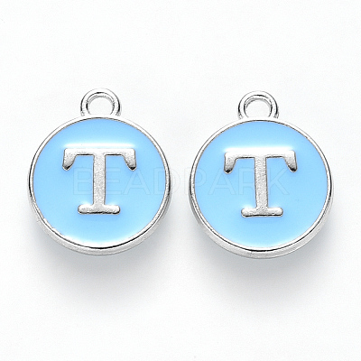 Platinum Plated Alloy Enamel Charms ENAM-S118-04T-P-1