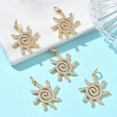SHEGRACE Brass Micro Pave Clear Cubic Zirconia Pendants XGRQ3P135-635G-1