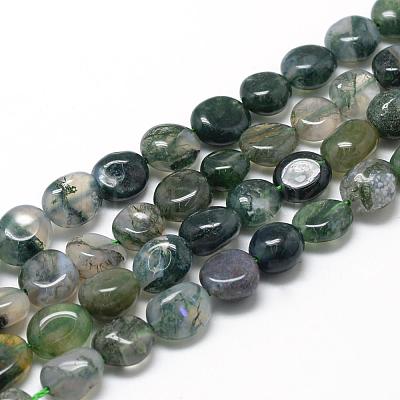 Natural Moss Agate Beads Strands G-R445-8x10-01-1